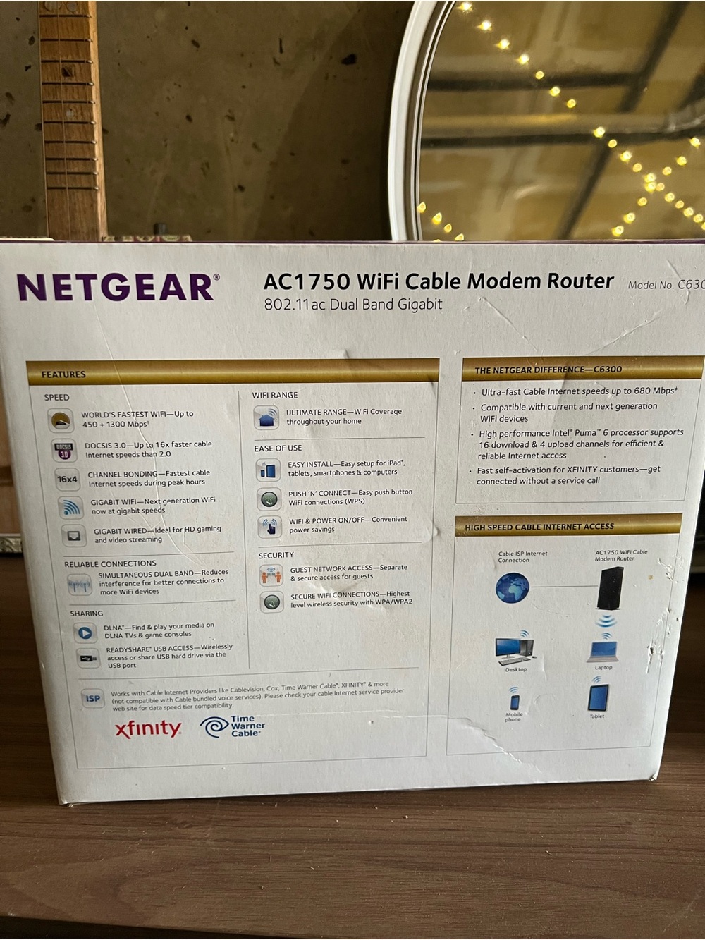 NETGEAR AC1750 WiFi Cable Modem Router - Picture 2 of 4